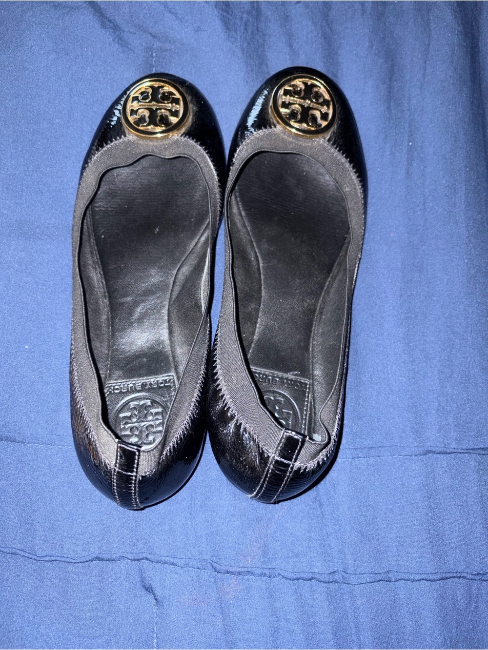 Tory Burch Caroline Black Patent Leather Ballet Flat…size 7.5